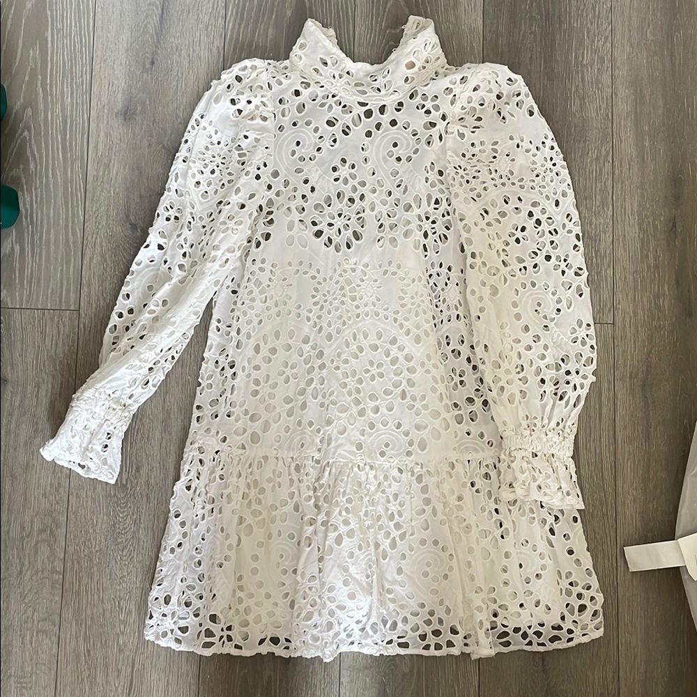 HM Eyelet Dress with Slip Sz Small